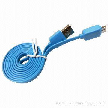 Hottest colorful micro flat cable, supports data sync and charge for Samsung